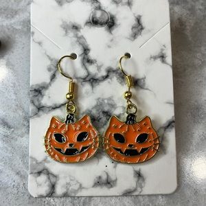 Cat Pumpkin Earrings